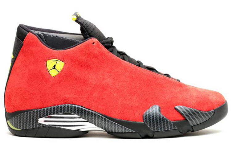 Air Jordan 14 Retro 'Ferrari' Red Suede Sneakers 654459-670