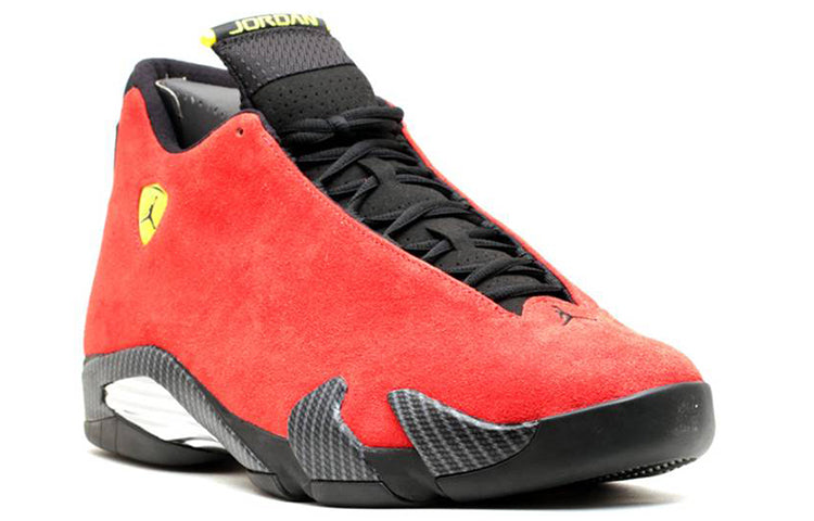 Air Jordan 14 Retro 'Ferrari' Red Suede Sneakers 654459-670