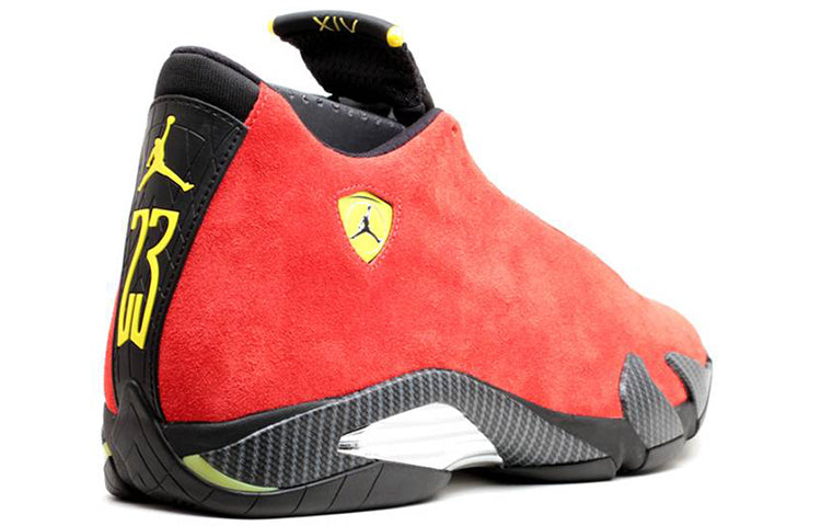 Air Jordan 14 Retro 'Ferrari' Red Suede Sneakers 654459-670
