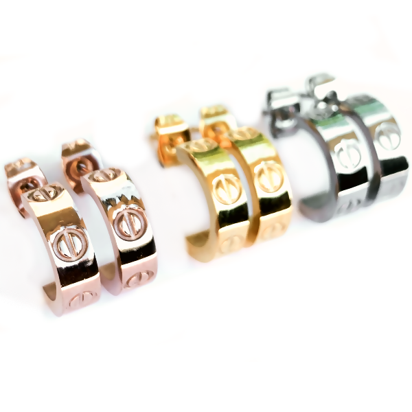 Amour Huggie Earrings - Stainless Steel
