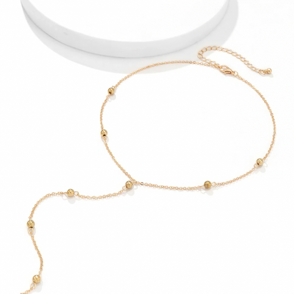 Beaded Lariat Dainty Necklace