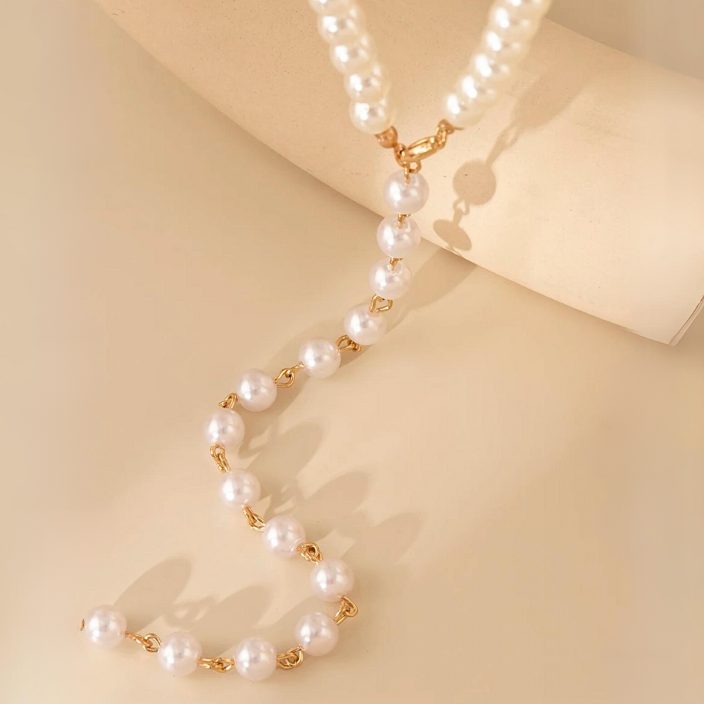 Adjustable Pearl Lariat Necklace